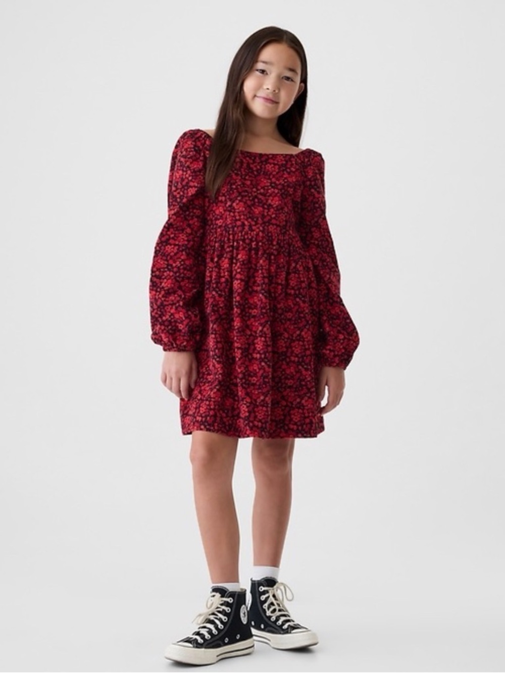 Gap Kids Puff Sleeve Corduroy Long Sleeve Dress Large - C42-014